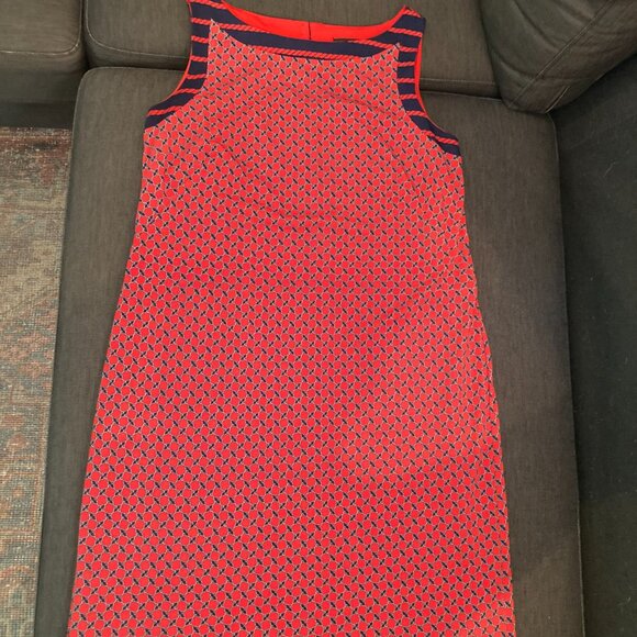 Ann Taylor Nautical Chain Link Dress, Red with Blue chains, Size M - Picture 7 of 7